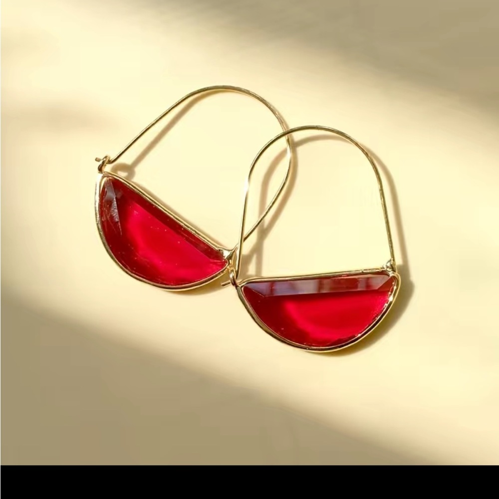 Anthropologie Crescent Hoop Earrings